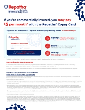 Repatha® (evolocumab) Co-Pay Card Downloadable Brochure