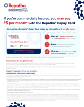 Repatha® (evolocumab) Co-Pay Card Downloadable Brochure